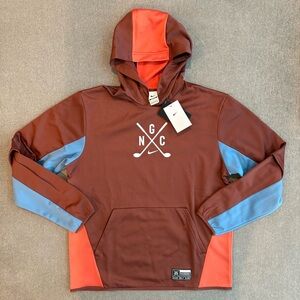 Nike Golf‎ Club Hoodie Sweatshirt Brown/Blue/Coral Men's Medium